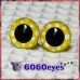 1 Pair Yellow Polka Dot Hand Painted Safety Eyes